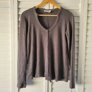 𝅺Wilt Grey Thermal Waffle Knit Sweater Top Women's XS Outdoors Winter New